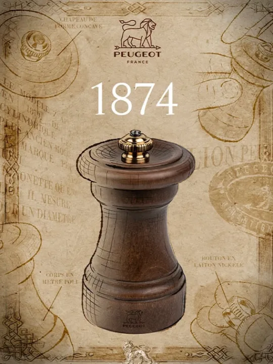 Peugeot Saveurs 1874 Moulin à poivre manuel en bois patiné, 10 cm -> Coffrets Cadeaux|Envie De Design