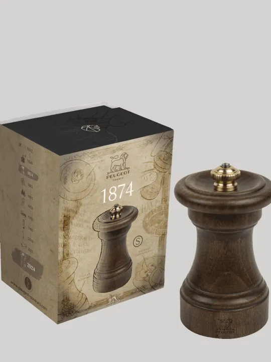 Peugeot Saveurs 1874 Moulin à sel manuel en bois patiné, 10 cm -> Coffrets Cadeaux|Envie De Design