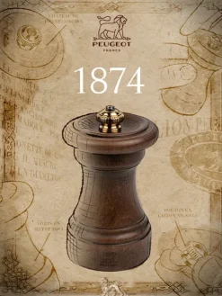 Peugeot Saveurs 1874 Moulin à sel manuel en bois patiné, 10 cm -><noscript><img width=