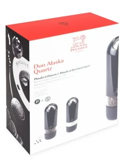 Peugeot Saveurs Alaska duo de moulins à poivre et à sel électriques en abs couleur quartz 17 cm -> Duos Et Combi 2 En 1|Moulins À Sel Et Salières