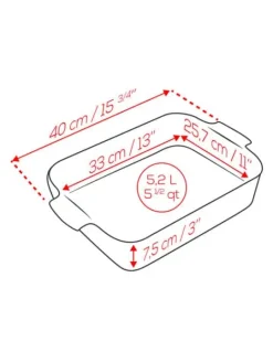 Peugeot Saveurs Appolia Plat four céramique rectangle safran 40 cm - 15.75in -> Envie De Saveurs