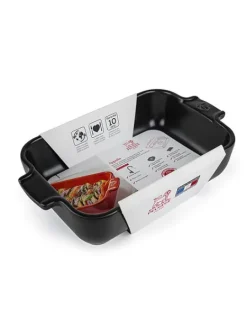Peugeot Saveurs Appolia Plat four céramique individuel rectangle noir satin 22 cm -><noscript><img width=