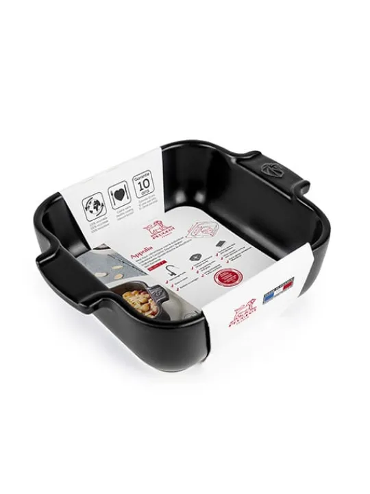 Peugeot Saveurs Appolia Plat four céramique individuel carré noir satin 18 cm -> Idées Cadeaux -50€|Plats Individuels