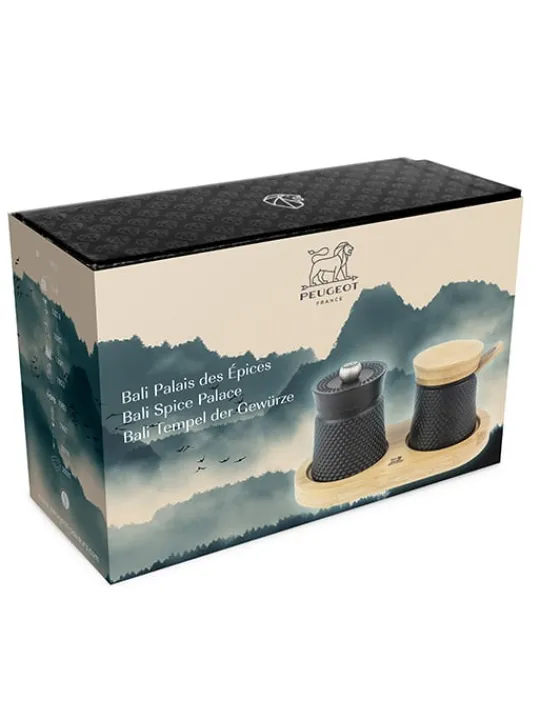 Peugeot Saveurs Bali palais des épices Moulin à poivre bali fonte noir et sa coupelle à sel en coffret cadeau -> Coffrets Cadeaux|Envie De Design