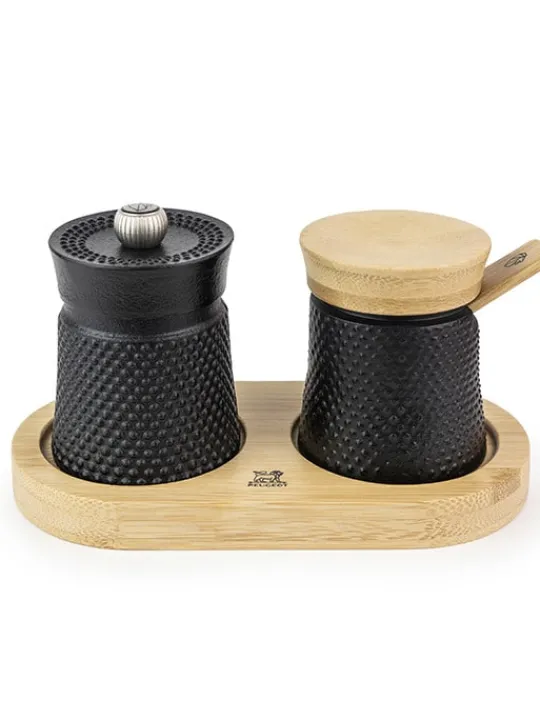 Peugeot Saveurs Bali palais des épices Moulin à poivre bali fonte noir et sa coupelle à sel en coffret cadeau -> Coffrets Cadeaux|Envie De Design