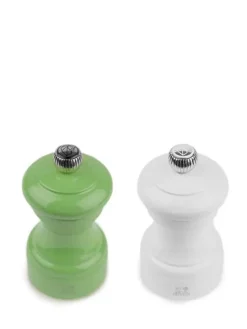 Peugeot Saveurs Bistro Duo de moulins à poivre et à sel manuels en bois laqué, vert et blanc, 10 cm - 4in -> Duos Et Combi 2 En 1|Moulins À Sel Et Salières