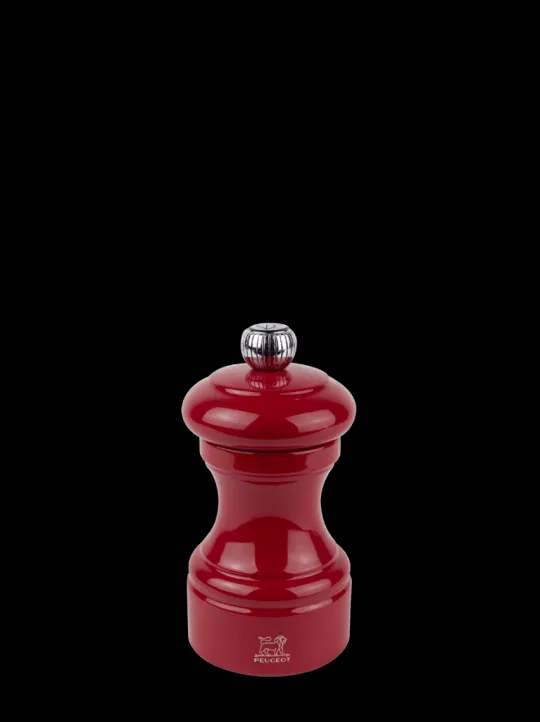 Peugeot Saveurs Bistro Moulin à poivre manuel en bois laqué, rouge passion, 10 cm - 4" -> Envie De Couleurs|Moulins À Poivre
