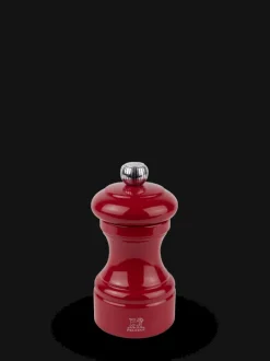 Peugeot Saveurs Bistro Moulin à sel manuel en bois laqué, rouge passion, 10 cm - 4" -> Envie De Couleurs|Moulins À Sel Et Salières