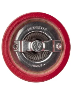 Peugeot Saveurs Bistro Moulin à sel manuel en bois laqué, rouge passion, 10 cm - 4" -><noscript><img width=