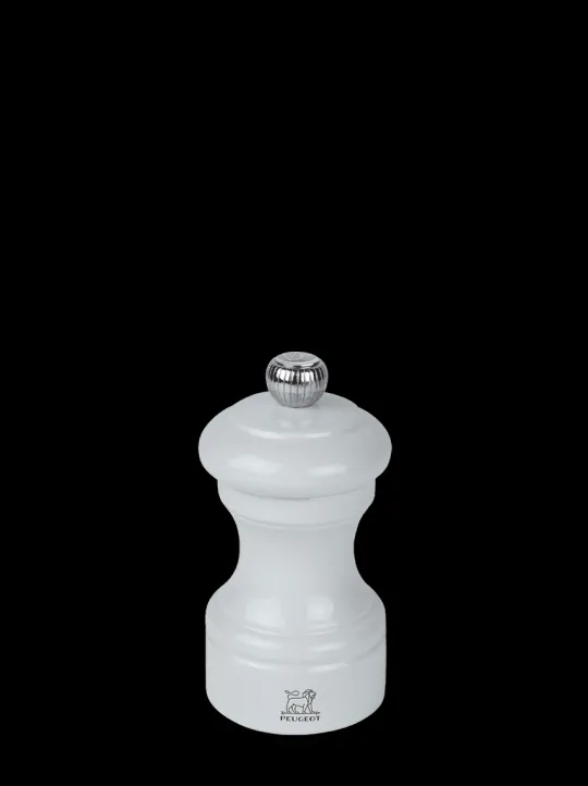 Peugeot Saveurs Bistro Moulin à sel manuel en bois laqué, gris perle, 10 cm - 4in. -> Envie De Couleurs|Moulins À Sel Et Salières