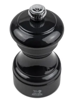 Peugeot Saveurs Bistro Moulin à sel manuel en bois laqué, noir, 10 cm - 4" -><noscript><img width=