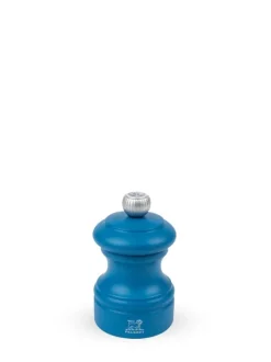 Peugeot Saveurs Bistro Moulin à sel manuel en bois, bleu pétrole, 8 cm - 3" -><noscript><img width=