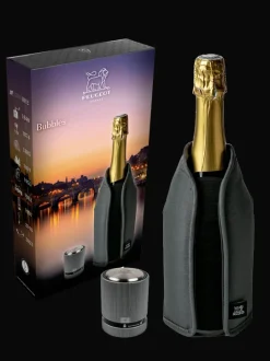 Peugeot Saveurs Bubbles Coffret cadeau - rafraichisseur frizz gris et bouchon à champagne line carbone -> Coffrets Cadeaux|Accessoires Vin Et Champagne