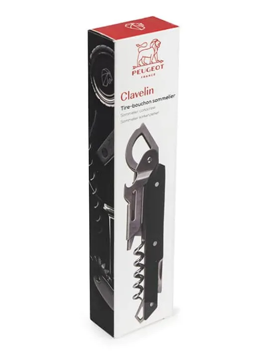 Peugeot Saveurs Clavelin tire-bouchon sommelier avec coupe-capsule et décapsuleur intégrés 14 cm -> Idées Cadeaux -50€|Tire-bouchons