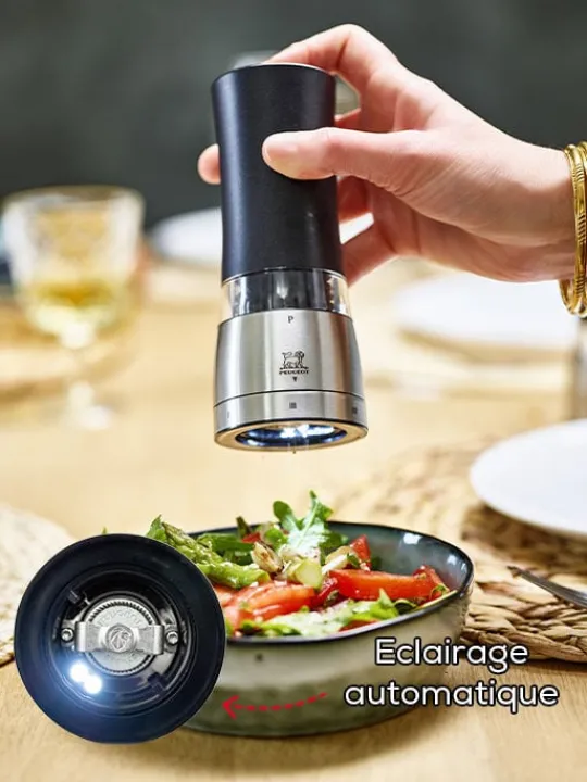 Peugeot Saveurs Daman electrique Moulin à poivre électrique u'select, noir irisé, 16 cm - 6,25in. -> Idées Cadeaux -100€|Envie De Design