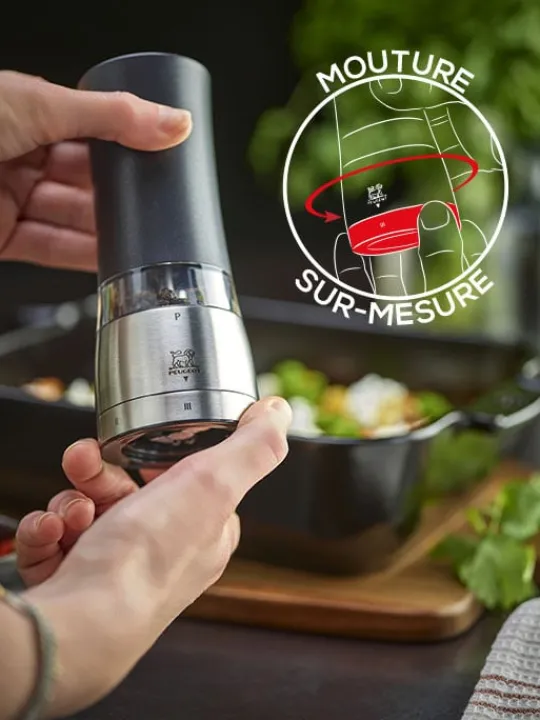 Peugeot Saveurs Daman electrique Moulin à poivre électrique u'select, noir irisé, 16 cm - 6,25in. -> Idées Cadeaux -100€|Envie De Design