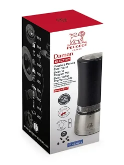 Peugeot Saveurs Daman electrique Moulin à poivre électrique u'select, noir irisé, 16 cm - 6,25in. -><noscript><img width=
