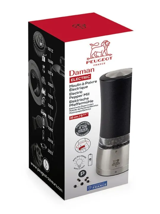 Peugeot Saveurs Daman electrique Moulin à poivre électrique u'select, noir irisé, 16 cm - 6,25in. -> Idées Cadeaux -100€|Envie De Design