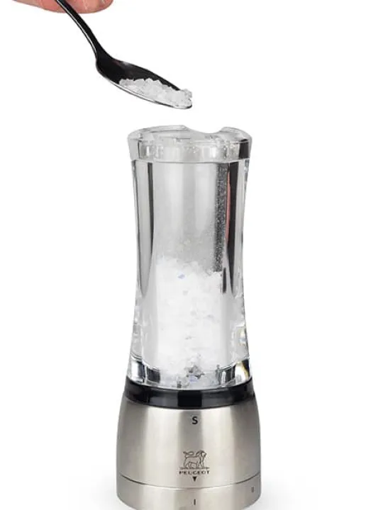 Peugeot Saveurs Daman Moulin à sel manuel en acryl et inox u'select 21 cm -> Idées Cadeaux -100€|Envie De Design