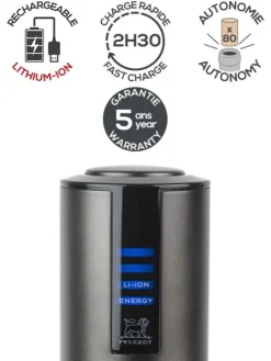 Peugeot Saveurs Elis touch Tire-bouchon électrique rechargeable en inox, , batterie lithium-ion 27 cm - 10,6in -> Envie De Design|Tire-bouchons