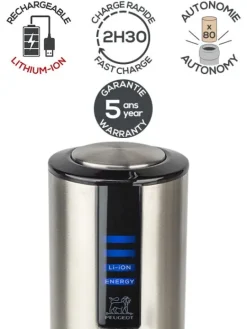 Peugeot Saveurs Elis touch Tire-bouchon électrique rechargeable en , batterie lithium-ion 27 cm - 10,6in -> Envie De Design|Tire-bouchons