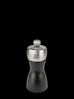 Peugeot Saveurs Fidji Moulin à sel manuel en bois et inox couleur noir 12 cm -> Moulins À Sel Et Salières