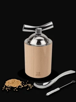 Peugeot Saveurs Isen moulin à graines de lin manuel en bois et inox couleur naturel 13 cm -> Envie De Saveurs|Moulins Expert