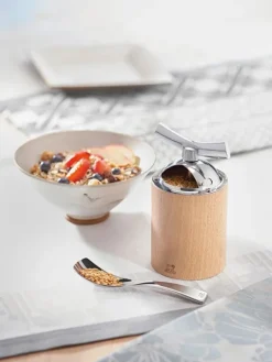 Peugeot Saveurs Isen moulin à graines de lin manuel en bois et inox couleur naturel 13 cm -><noscript><img width=