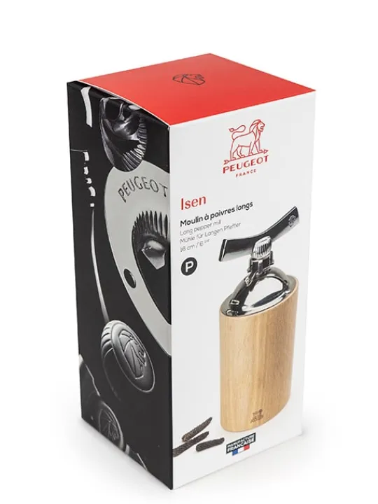 Peugeot Saveurs Isen moulin à poivres longs et gros grains de poivre manuel en bois couleur naturel 16 cm - 6,25" -> Envie De Saveurs|Moulins À Poivre
