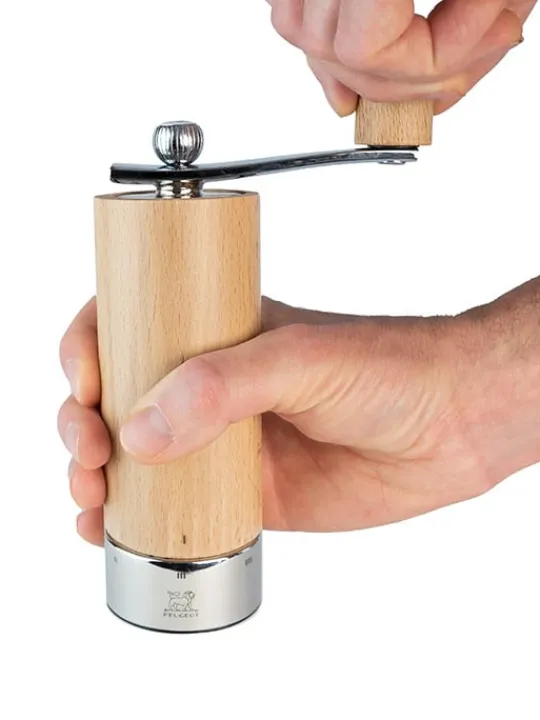 Peugeot Saveurs Isen Moulin à sel à manivelle en bois et inox, naturel, u'select, 18 cm - 7" -> Envie De Design|Envie De Saveurs