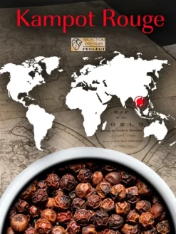 Peugeot Saveurs Kampot Poivre rouge du cambodge, 60g - 3 sachets fraicheur de 20g -> Idées Cadeaux -50€|Epices Du Monde