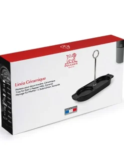 Peugeot Saveurs Linéa Plateau pour deux moulins, céramique, satin black -><noscript><img width=