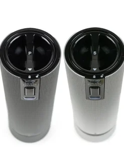 Peugeot Saveurs Line electrique Coffret cadeau - duo de moulins à poivre et à sel électriques rechargeables, u'select, carbone et aluminium, 15 cm - 6in. -><noscript><img width=