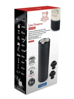 Peugeot Saveurs Line preserve electric Pompe à vide electrique pour le vin 100% automatique en aluminium, carbone, 14 cm - 5,5 in -><noscript><img width=