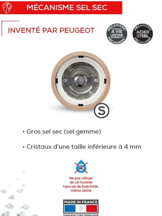 Peugeot Saveurs Madras Moulin à sel manuel en bois d' u'select 16 cm - 6,25" -> Idées Cadeaux -100€|Envie De Design