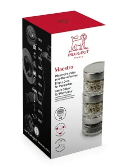 Peugeot Saveurs Maestro 3 réservoirs vides pour moulin à poivre manuel maestro et un feutre -><noscript><img width=