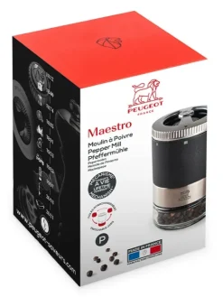 Peugeot Saveurs Maestro Moulin à poivre manuel u'select en bois avec réservoir interchangeable, , 11 cm - 4in -><noscript><img width=