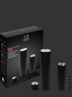 Peugeot Saveurs Master of wine Coffret cadeau - tire-bouchon électrique line reverse et pompe de conservation électrique line preserve noir mat. -> Coffrets Cadeaux|Envie De Design