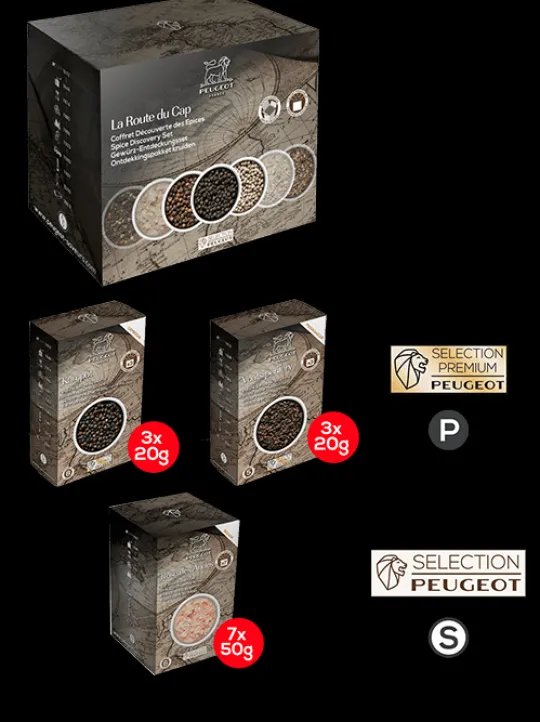 Peugeot Saveurs Multipack mix premium Pack poivres et sel premium -> Idées Cadeaux -50€|Envie De Saveurs