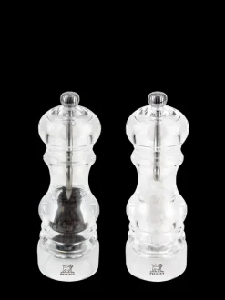 Peugeot Saveurs Nancy Duo de moulins à poivre et à sel manuels en acryl 18 cm -> Duos Et Combi 2 En 1|Moulins À Sel Et Salières