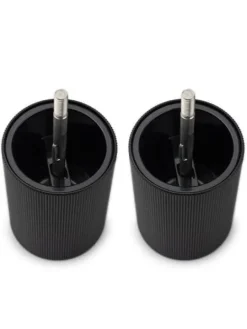 Peugeot Saveurs Night chic Coffret cadeau - duo de moulins à poivre et à sel manuels line noir mat 12 cm et son entonnoir en inox -><noscript><img width=