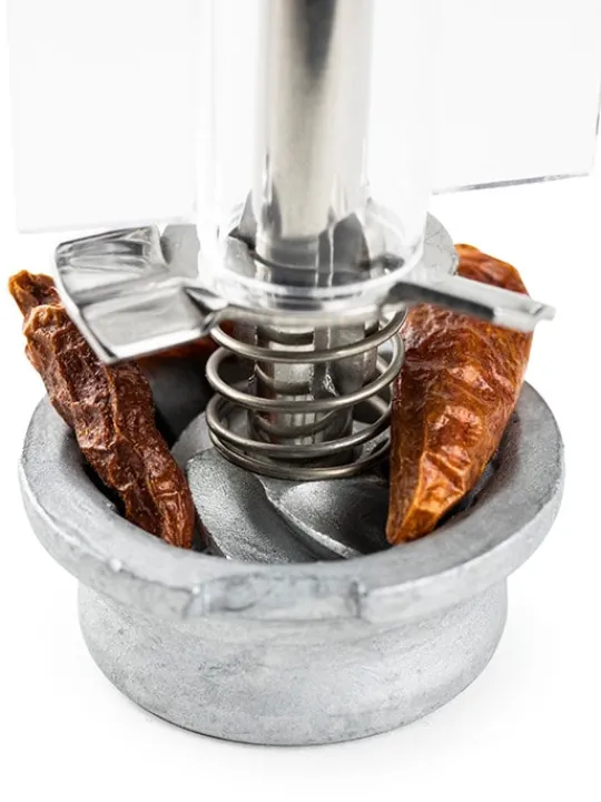 Peugeot Saveurs Oléron Moulin à piment manuel en bois et acryl couleur 14 cm -> Envie De Saveurs|Moulins Expert