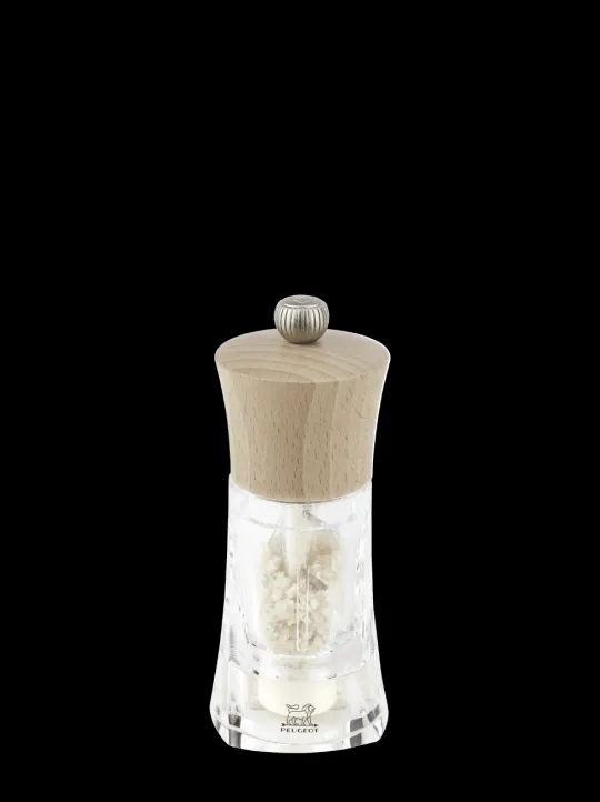 Peugeot Saveurs Oléron Moulin à sel humide manuel en bois et acryl couleur 14 cm -> Envie De Saveurs|Moulins Expert
