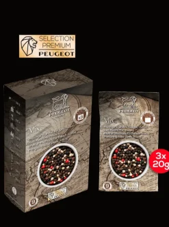 Peugeot Saveurs Pack poivres premium Sélection exclusive de 4 poivres et mélanges premium - 4 boites de 60g -><noscript><img width=