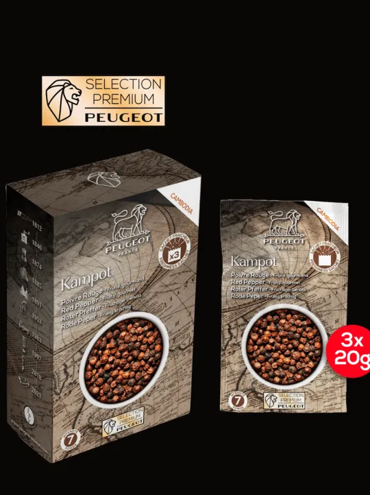 Peugeot Saveurs Pack poivres sels Sélection de 2 poivres sélection premium et de 2 sels d'exception -> Epices Du Monde
