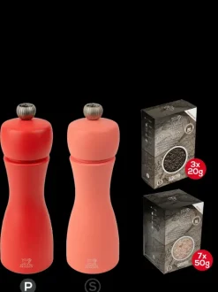 Peugeot Saveurs Pack tahiti feu Duo de moulins à poivre et à sel en bois 15 cm et ses épices -> Envie De Couleurs|Duos Et Combi 2 En 1
