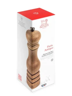 Peugeot Saveurs Paris antique Moulin à sel manuel en bois de hêtre finition 22 cm -><noscript><img width=