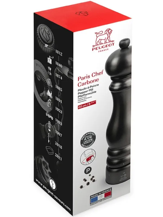 Peugeot Saveurs Paris chef Moulin à poivre manuel en inox, , u'select, 22 cm - 8,75" -> Envie De Design|Envie De Couleurs