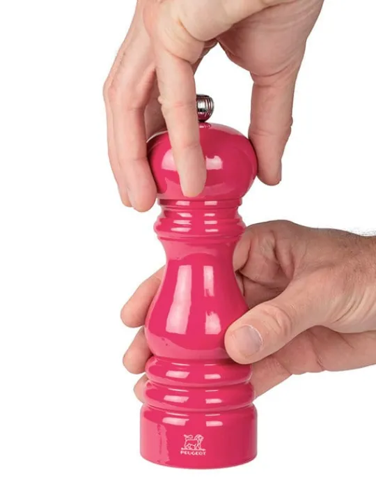 Peugeot Saveurs Paris Moulin à sel manuel en bois laqué, rose bonbon, 18 cm - 7in. -> Idées Cadeaux -50€|Moulins À Sel Et Salières