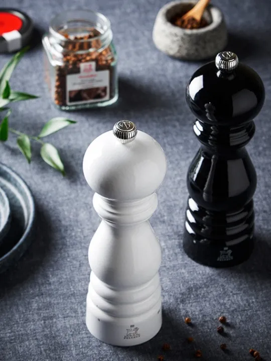 Peugeot Saveurs Paris u'select Moulin à sel manuel en bois u'select laqué blanc 18 cm -> Idées Cadeaux -100€|Moulins À Sel Et Salières